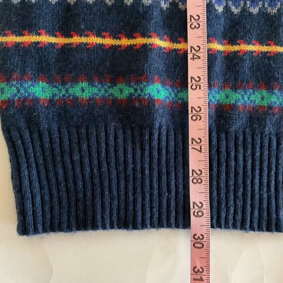 Urban Pipeline Fair Isle Wool Blend Sweater Mens L Crewneck Navy Y2K Retro Skate - Picture 10 of 10